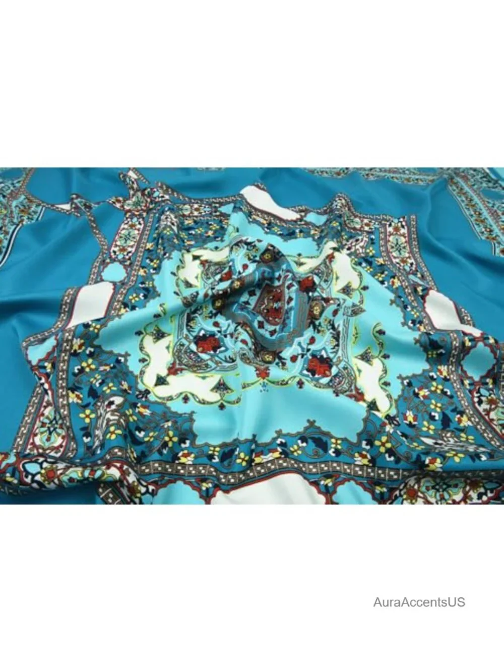 Oversized Satin Square Fashion Scarf – Silk-Feel Hair Wrap, Headband, Bandana,